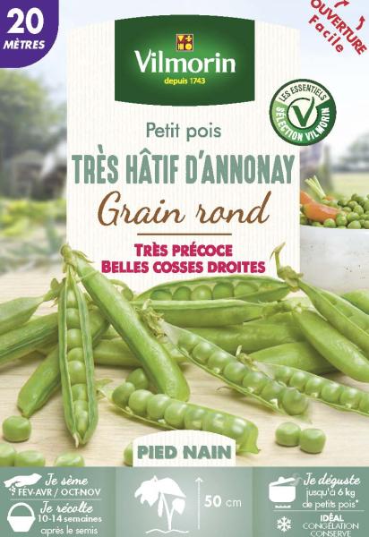 Légumes Secs - Pois Nain à Grain Rond Très Hâtif d'Annonay - 20 m - PACKAGING_RECTO